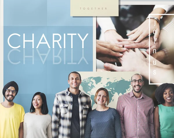 慈善机构的多样性人 — 图库照片