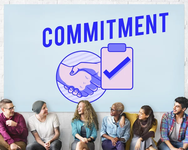 Group of people sitting and talking — Stock Photo, Image