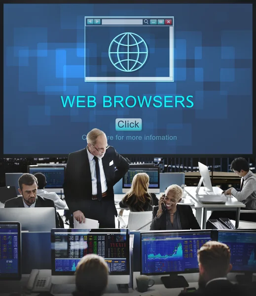 会社員と Web Browsres — ストック写真