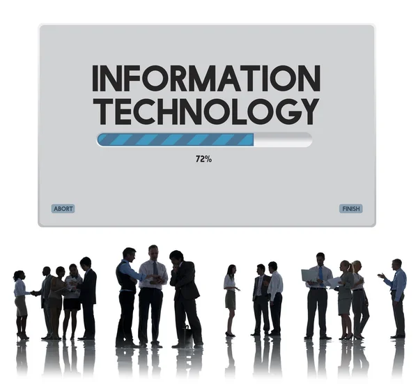 Üzletemberek és információs technológia koncepció — Stock Fotó