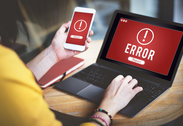 woman and Error Network Concept