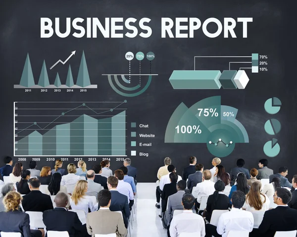 Persone al seminario e Business Report Concept — Foto Stock