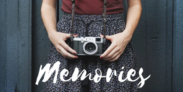 Photographer girl with Camera — Stock Photo, Image