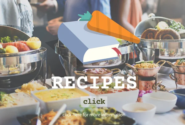 Receptek élelmiszer menü koncepció — Stock Fotó