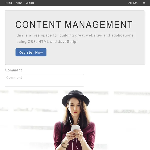 Woman and Content Management Concept — Stock Photo, Image