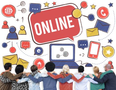 Çok ırklı insanlar ve Online kavramı