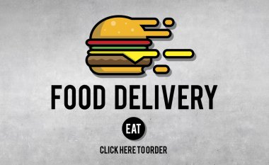 Gıda teslim ve burger simgesi