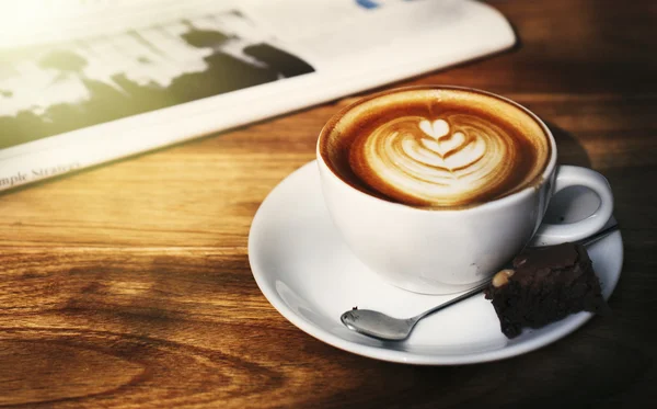 Coffee Shop, Cafe Latte Konsep — Stok Foto