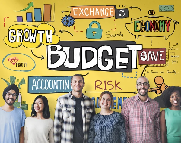 Vielfalt Menschen und Budget — Stockfoto