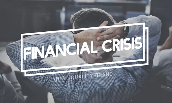 L'homme d'affaires se détend et la crise financière — Photo