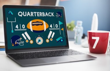 bilgisayar ekranı ve Amerikan futbol kavramı oynamak