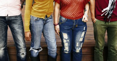 Grup farklı insan poz