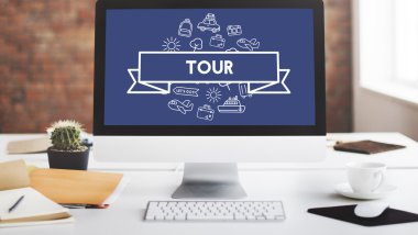 bilgisayar monitöründe işyeri Resepsiyon