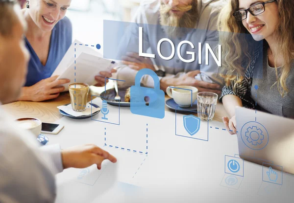 Persone che discutono di Login — Foto Stock