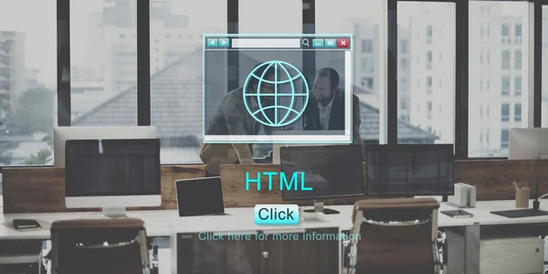 Tartışırken meslektaşları ve Html — Stok fotoğraf