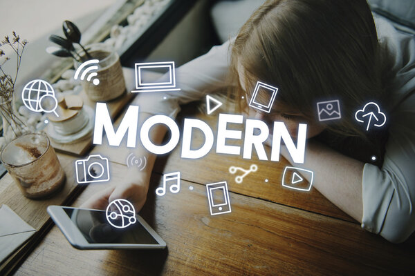 woman and  Digital Technology Concept