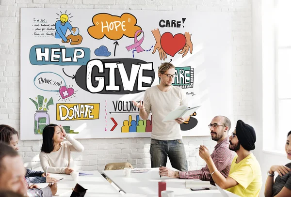 Reunión de negocios con give — Foto de Stock