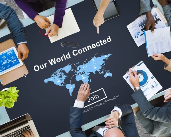 Gente de negocios y nuestro mundo conectado Concepto — Foto de Stock