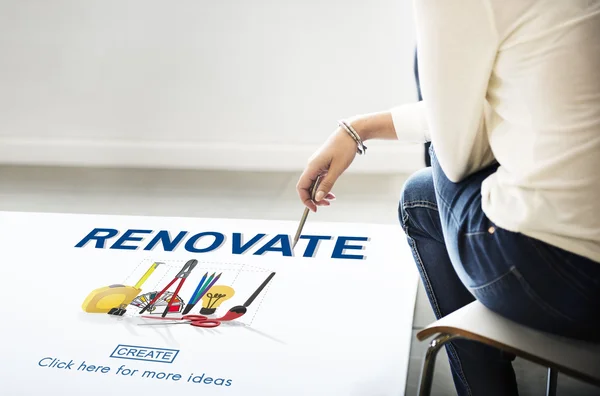 Poster met renoveren Concept — Stockfoto