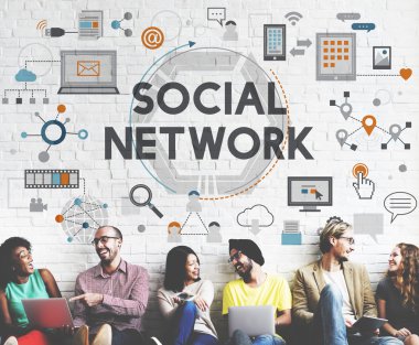 çeşitlilik arkadaşlar sosyal duvarının yakınında