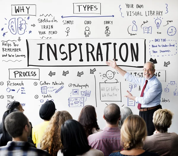 People at seminar with Inspiration — Stock Photo, Image