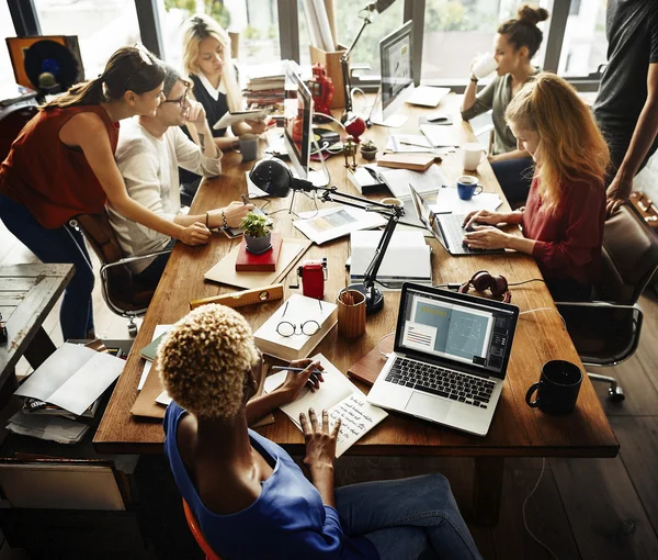 Hipsters working in Contemporary office — Stock Photo, Image