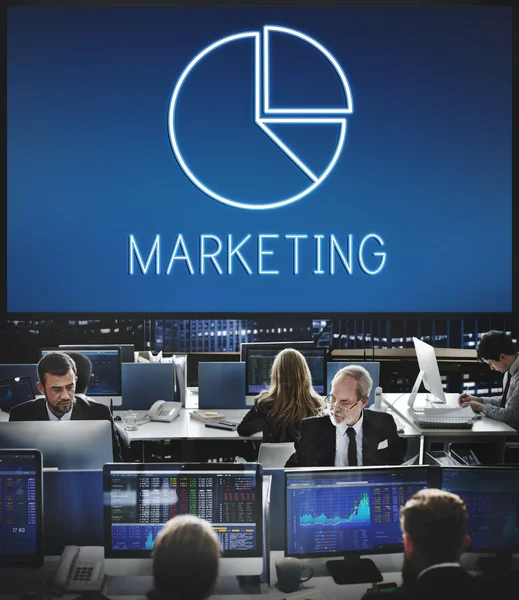 Trabalhadores de negócios e Marketing — Fotografia de Stock