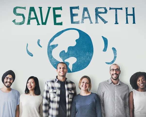 Diversité les gens et sauver la Terre — Photo