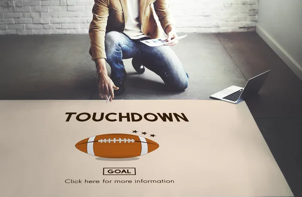 Geschäftsmann arbeitet mit Touchdown — Stockfoto