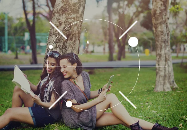 People studying together outdoors — Stock Photo, Image