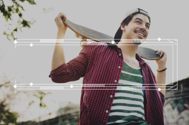 hipster adam holding kaykay