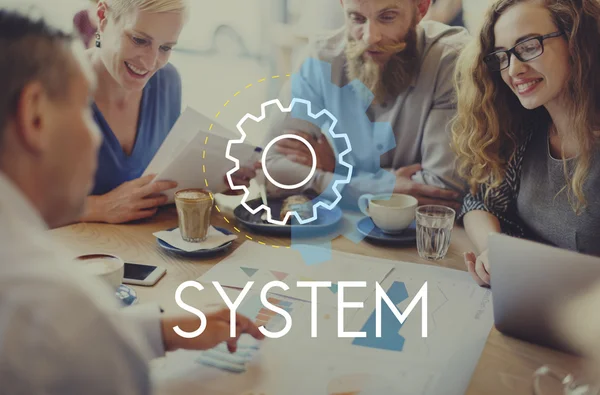 Mensen bespreken over systeem — Stockfoto