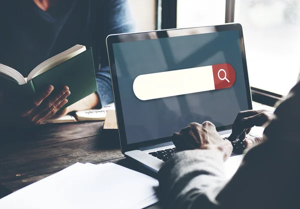 Man working with laptop — Stock Photo, Image