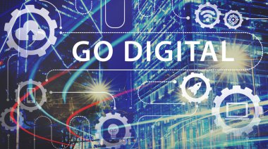 Işıkları ile fütüristik cityscape