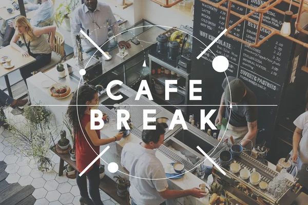 People in cafe and Cafe Break — Stock Photo, Image