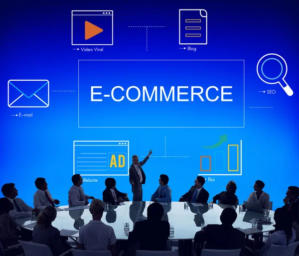 Ludzie biznesu i E-Commerce koncepcja — Zdjęcie stockowe
