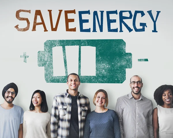 Diversity people and Save Energy — Stock Photo, Image