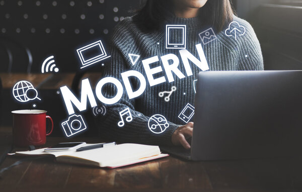 woman working with laptop