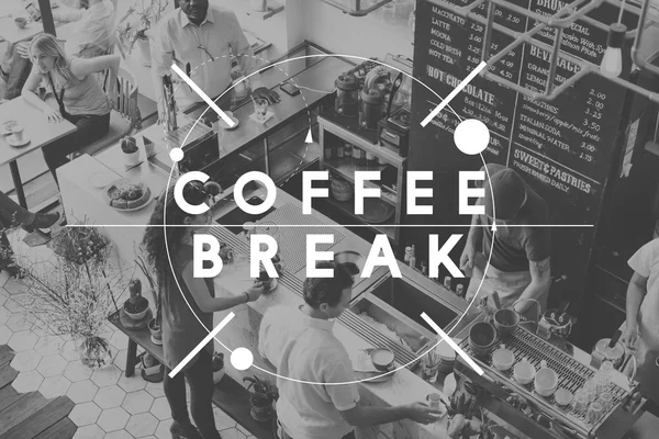 카페와 커피 브레이크에서 사람들 — 스톡 사진
