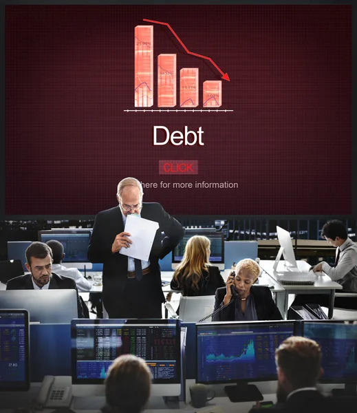 Unternehmer und Schulden — Stockfoto