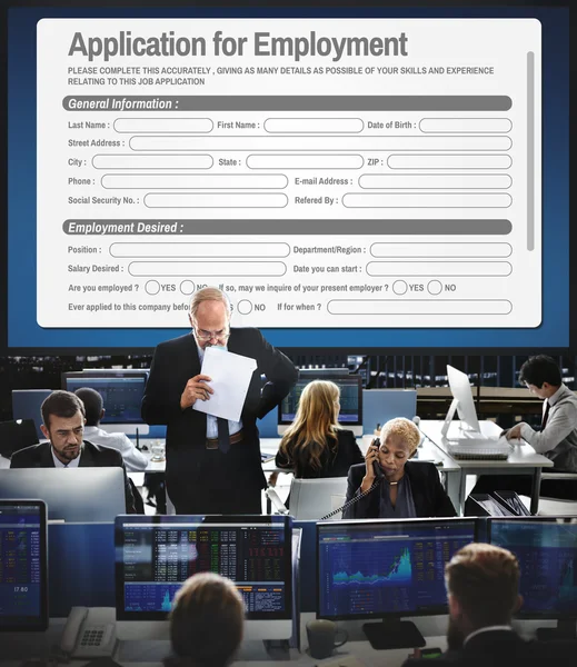 ビジネス労働者と雇用のアプリケーション — ストック写真