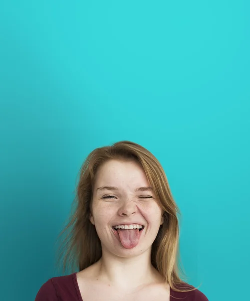 Uttryck ansikte av ung dam — Stockfoto