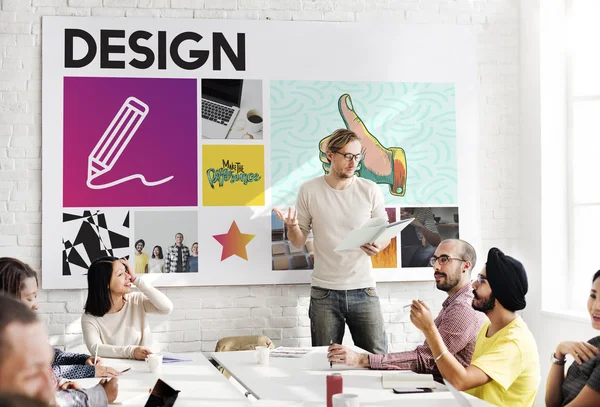 Reunión de negocios con diseño — Foto de Stock