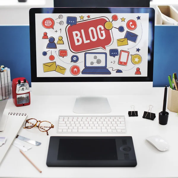 bilgisayar monitöründe çalışma alanı tablosu