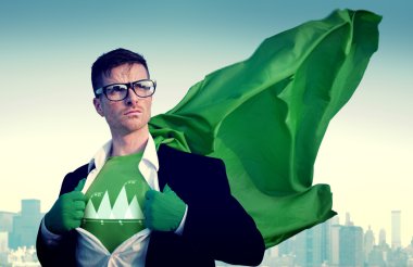 Güçlü süper kahraman işadamı