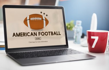 bilgisayar ekranı ve Amerikan futbol kavramı