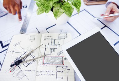 çalışma alanı tablosu mimar planları ile