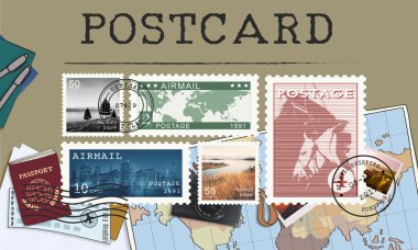 Kartpostal mektup pullar 