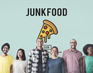 çeşitlilik insanlar ve abur cubur