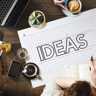 Tablo fikirler konsepti ile posteri ile